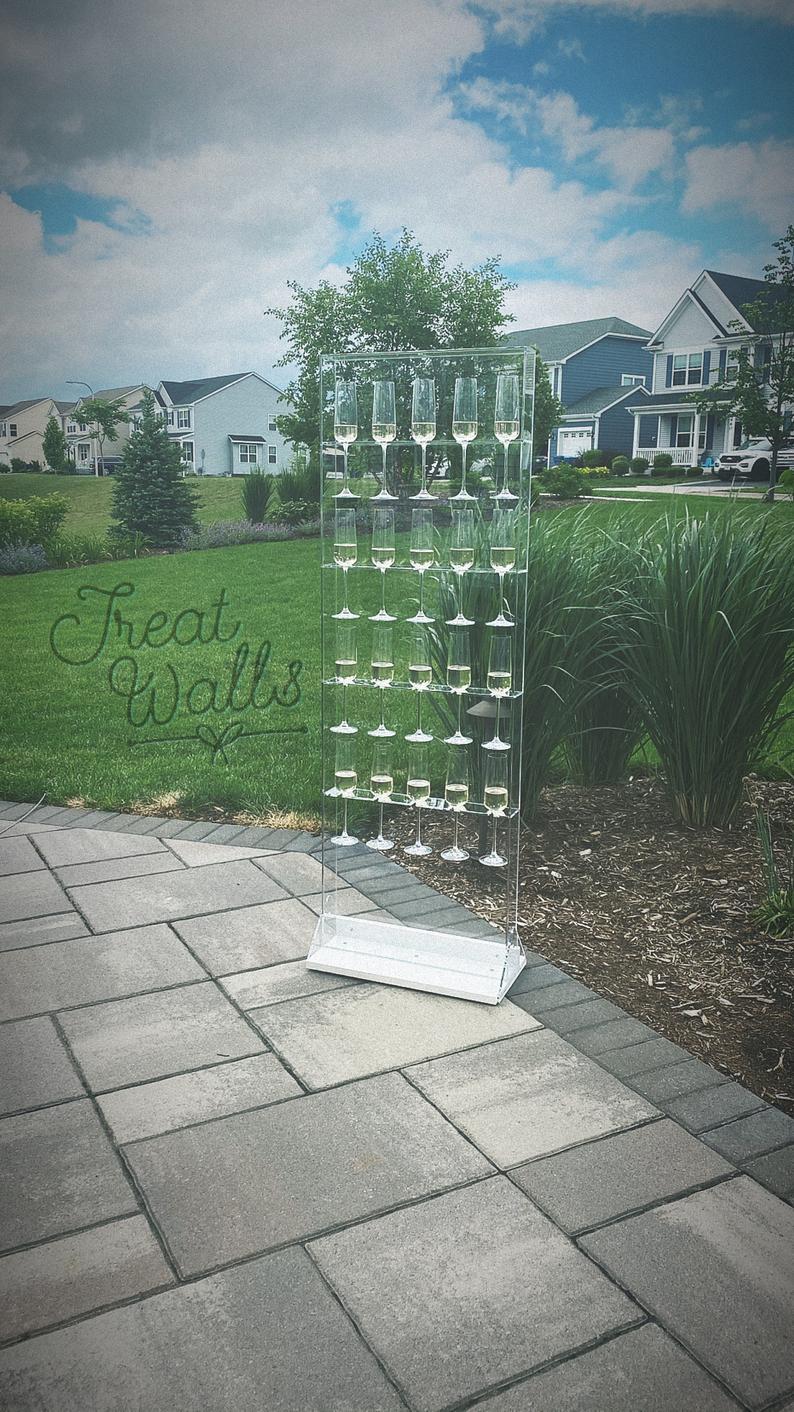 Clear Acrylic Champagne Wall Freestanding